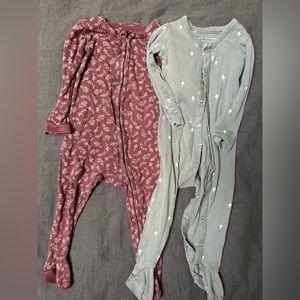 Two 6-9 mo Colored Organics PJs